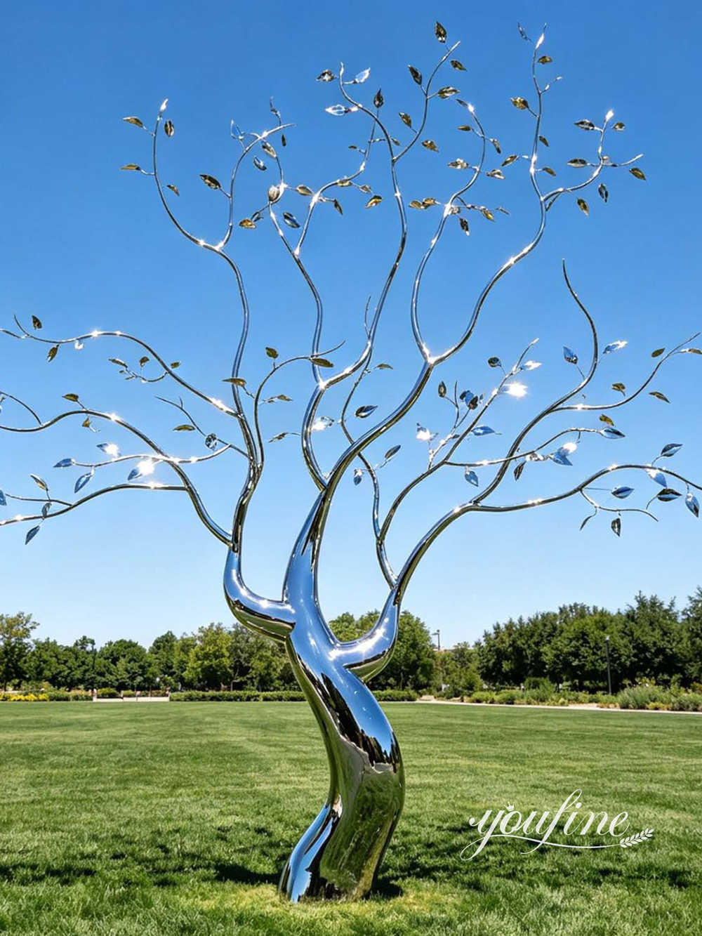 Stainless Steel Tree Sculpture - Metal Sculptures