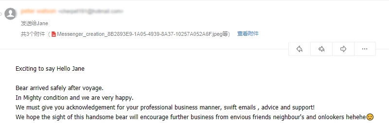 good Feedback from Bronze Bear Customers