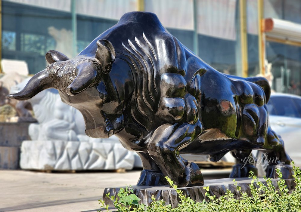 large marble bull statue