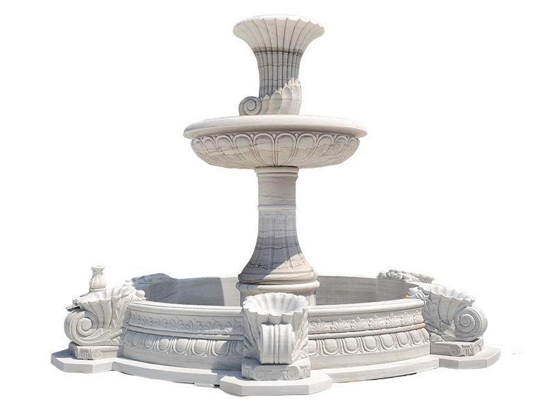 marble outdoor tiered fountain