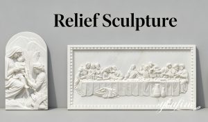 white marble relief sculpture