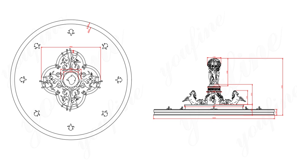 replica of fontaine de l'observatoire Design Drawings