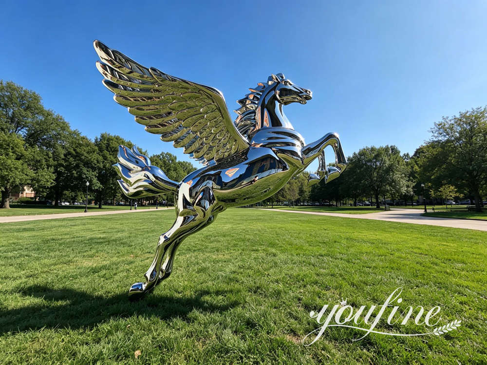 stainless steel horse sculpture