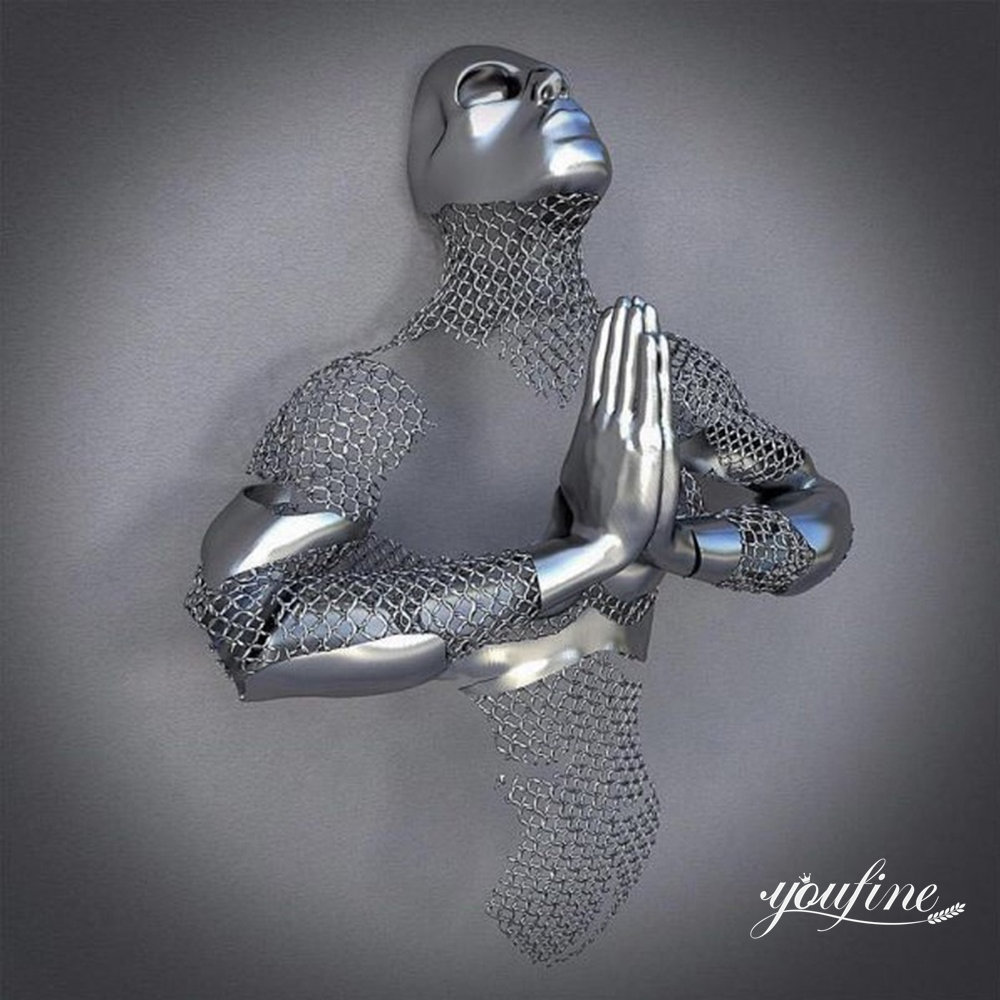 stainless steel hunman body relief sculpture