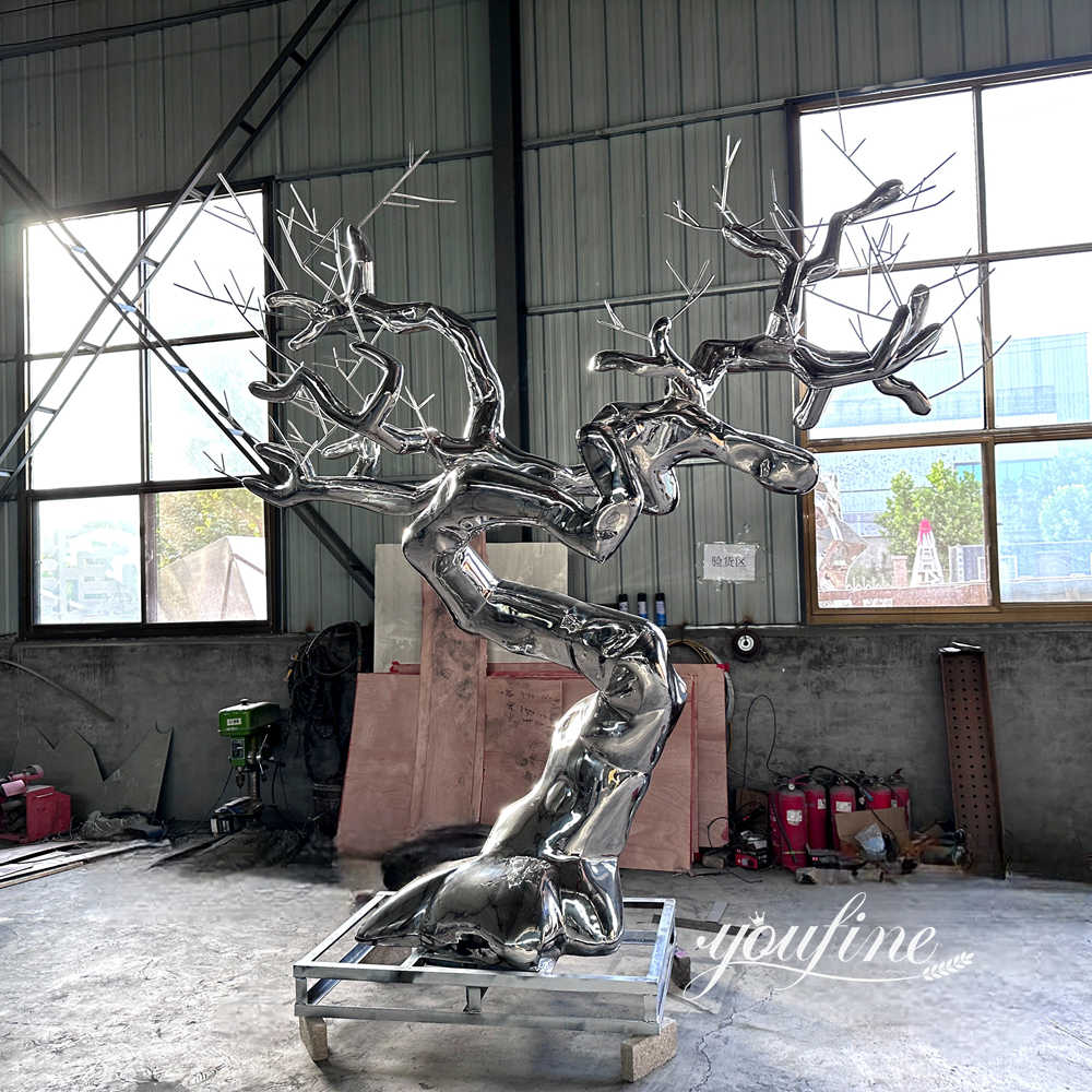 stainless steel tree sculpture at YouFine Factory