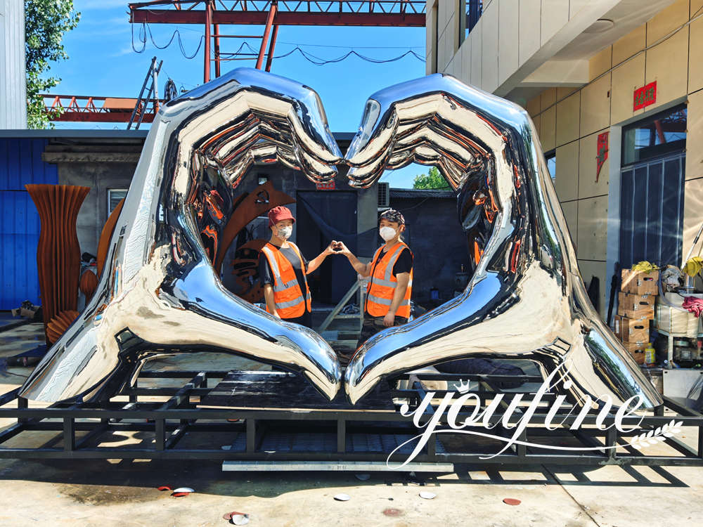 finished hand love sculpture at YouFine Factory