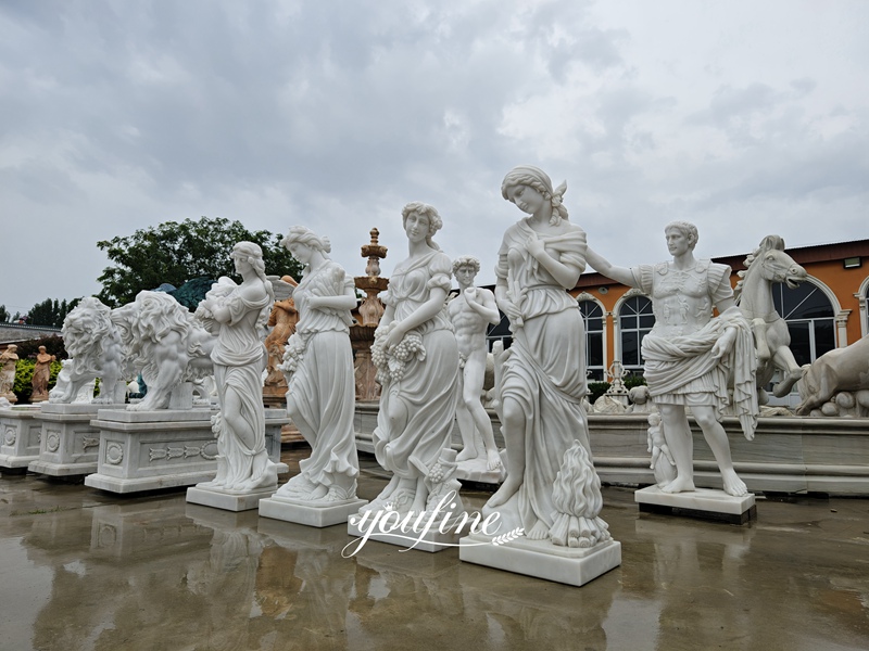 marble four seasons statues
