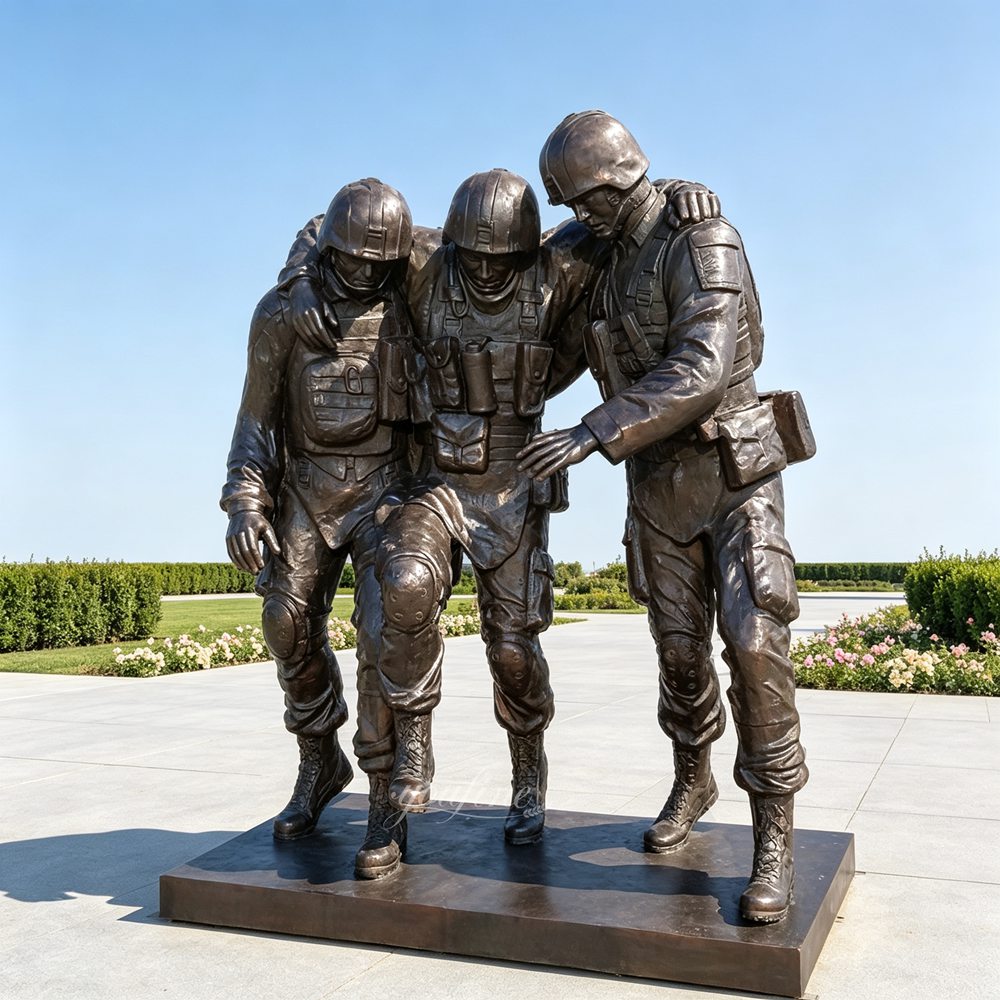 Bronze Memorial No Man Left Behind Statue