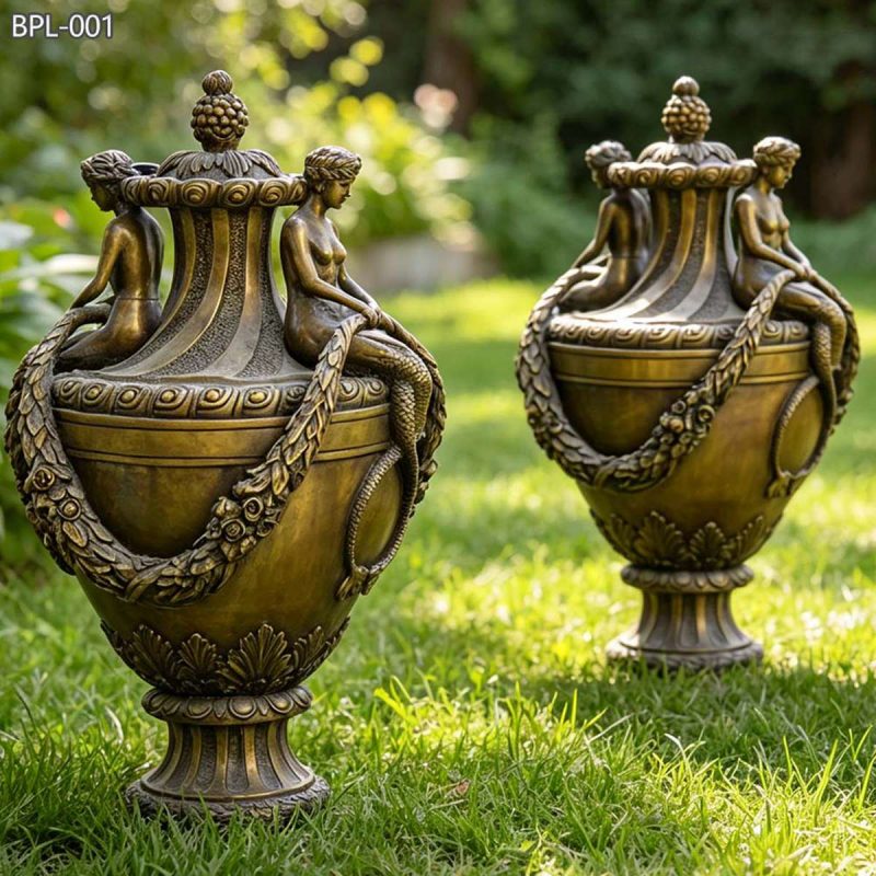 garden Bronze Mermaid Urns