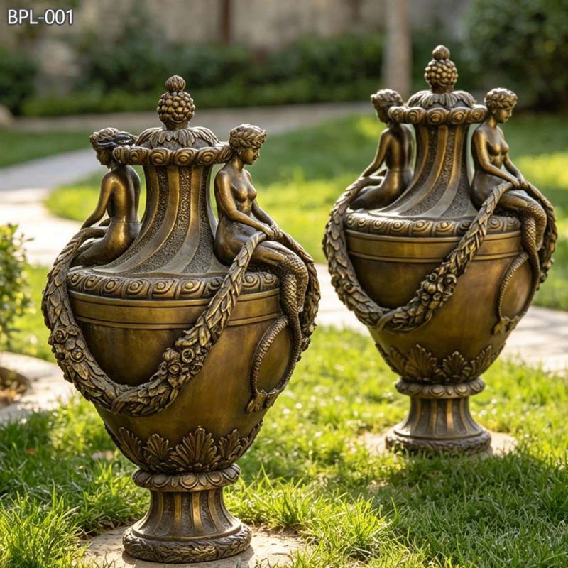 Bronze Mermaid Urns for lawn