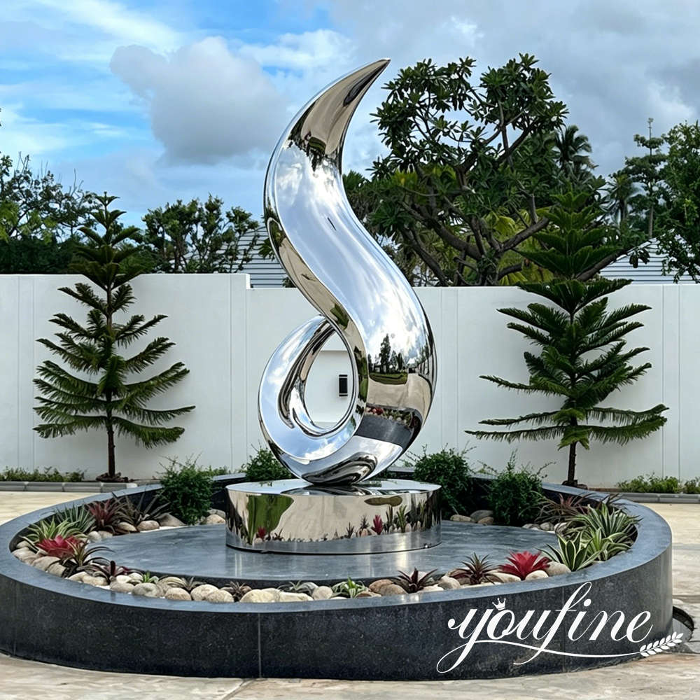 large abstract stainless steel sculpture