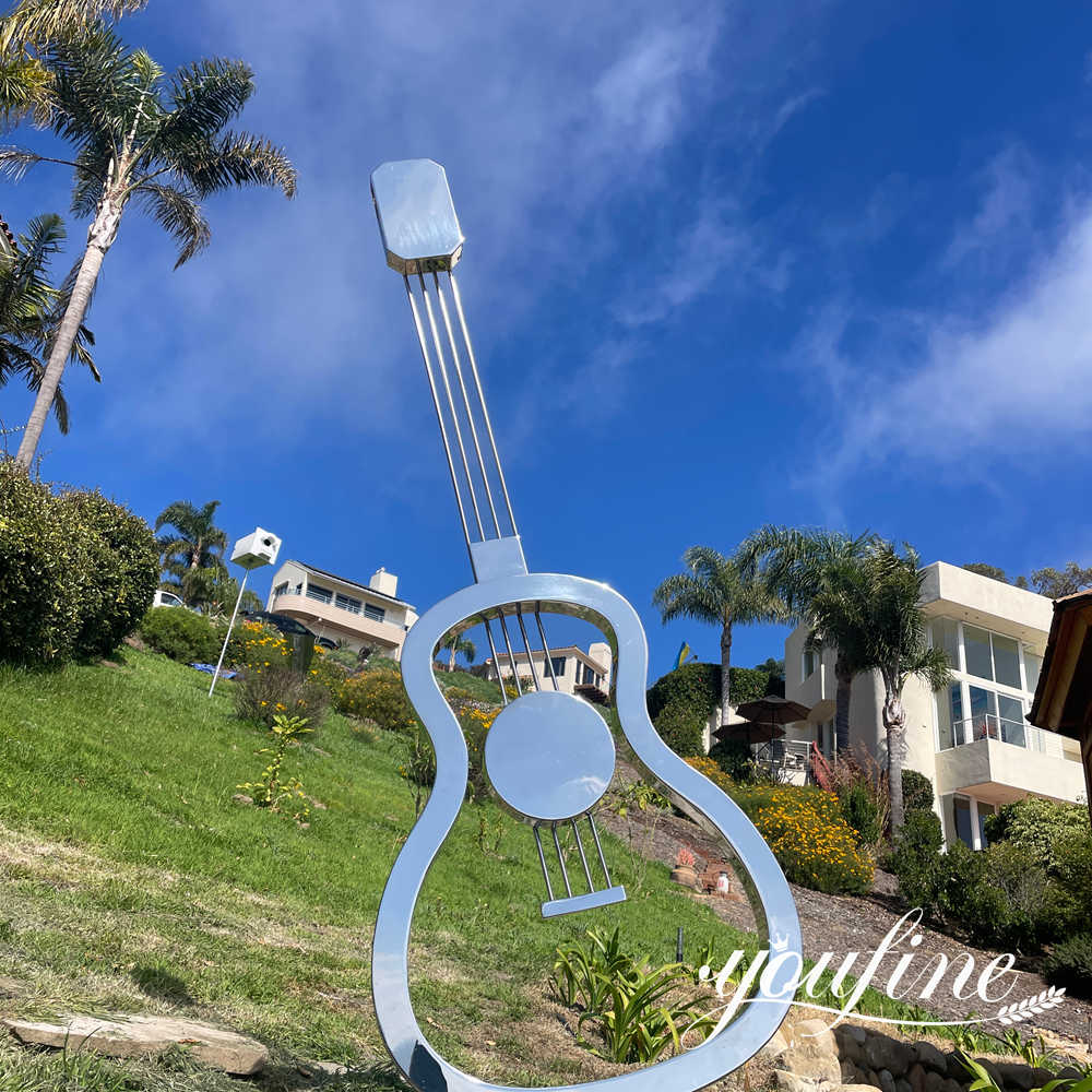 stainless steel guitar sculpture