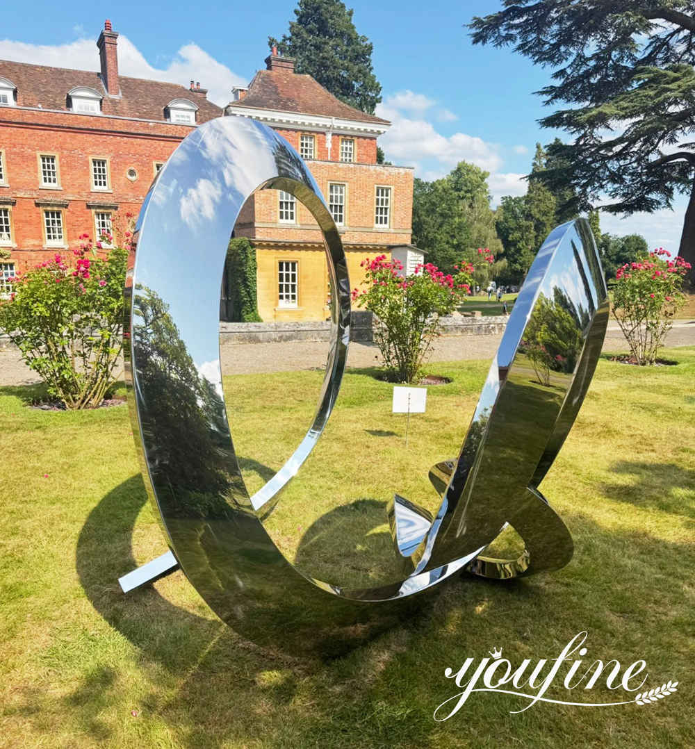 modern stainless steel abstract sculpture