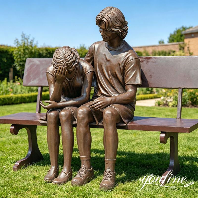scultura in bronzo completata, installazione