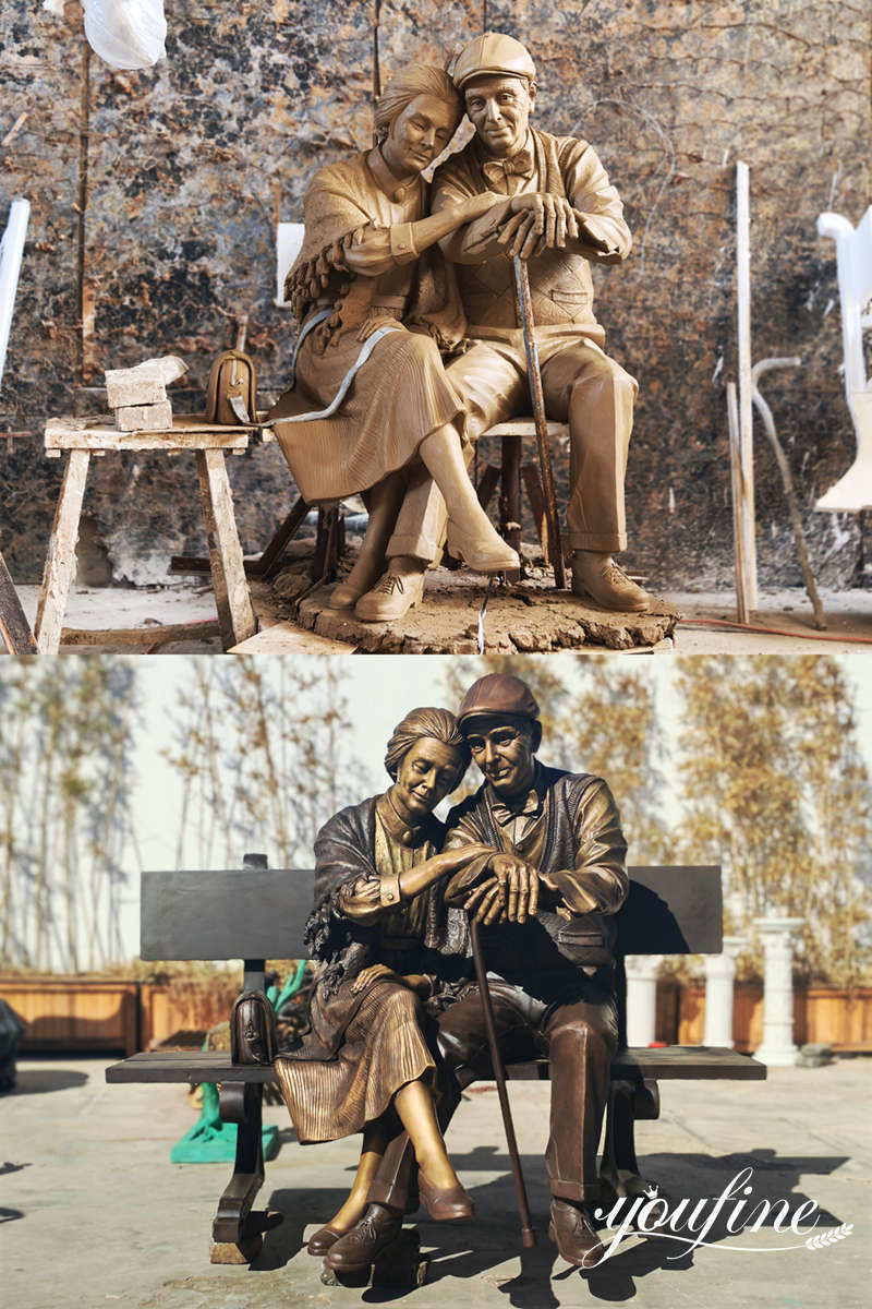 custom made bronze couple sculpture