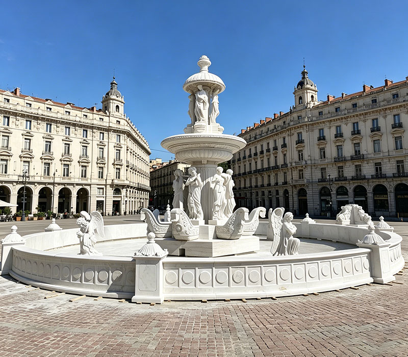 large grand marble fountain