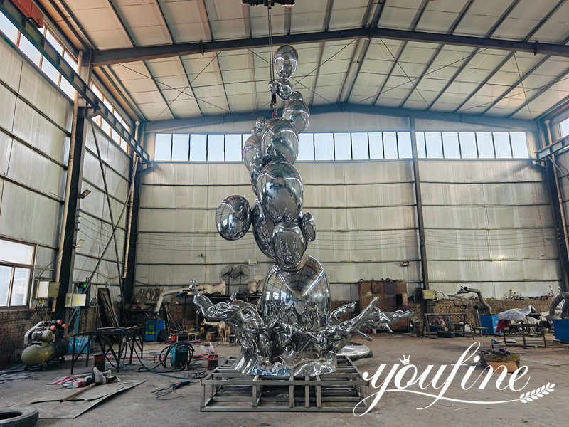 large sculpture in pre-installation process in YouFine factory