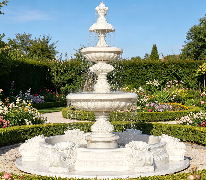 marble tiered fountain