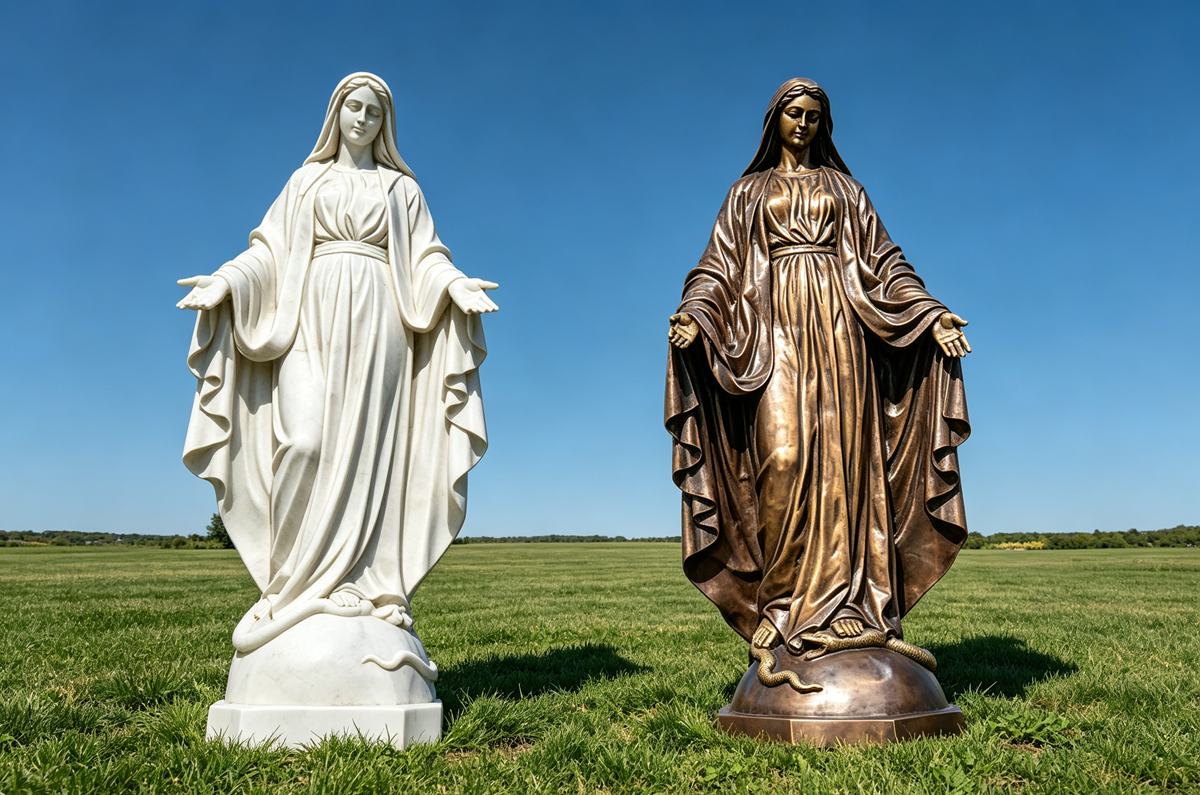 different material of virgin mary