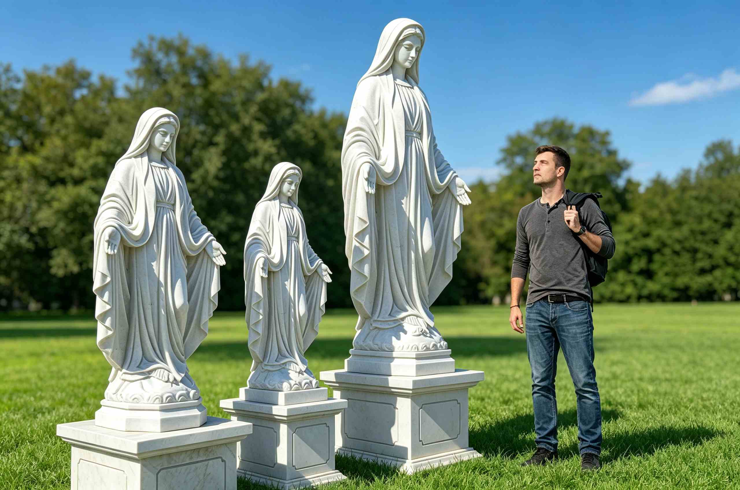 different size of mary statue