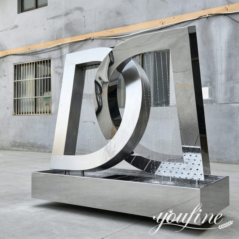 finished stainless steel rain curtain fountain