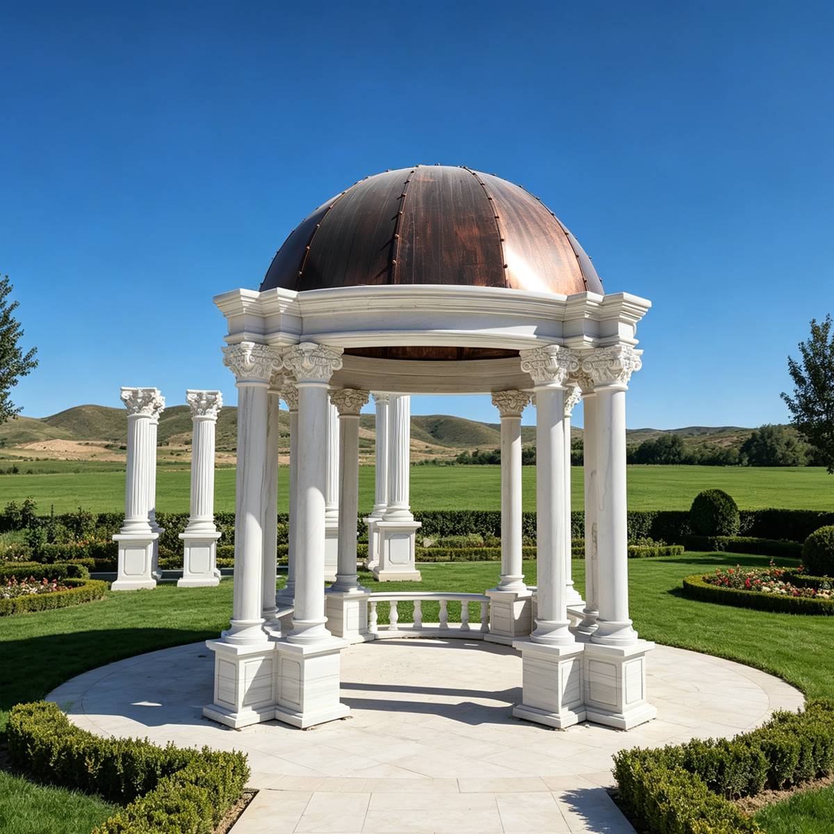 outdoor garden marble gazebo