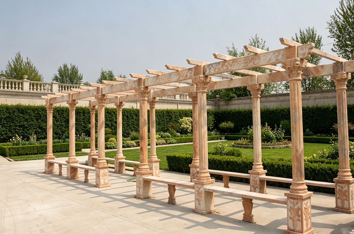 large marble pergola