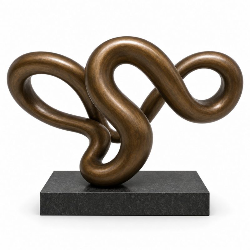 Escultura abstrata de nó em bronze