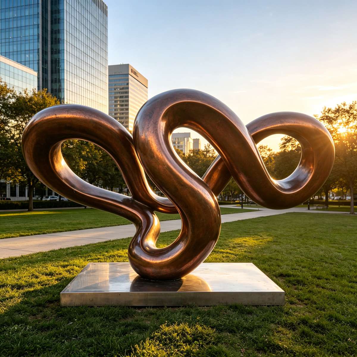 Bronze Abstract Knot Sculpture | Patina Finish Modern Art