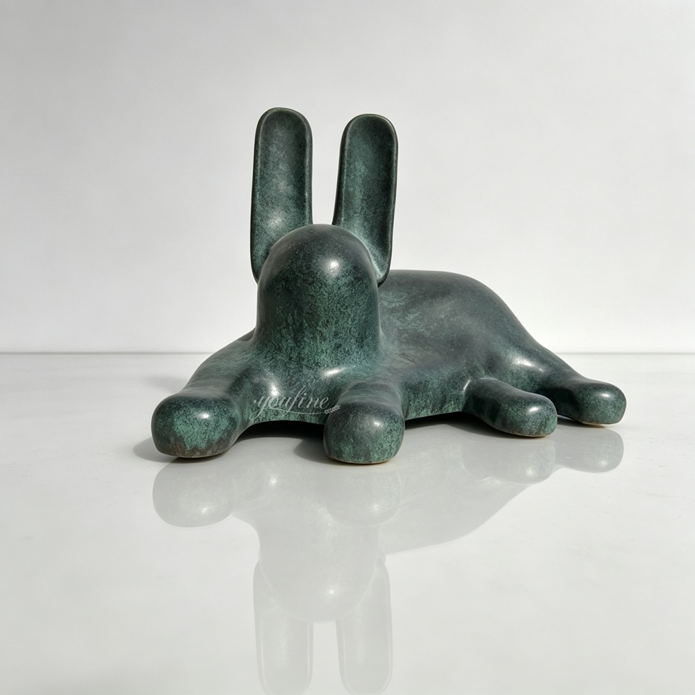 Bronze Large Lying Rabbit Statue for Outdoor Public Decor BAN-378