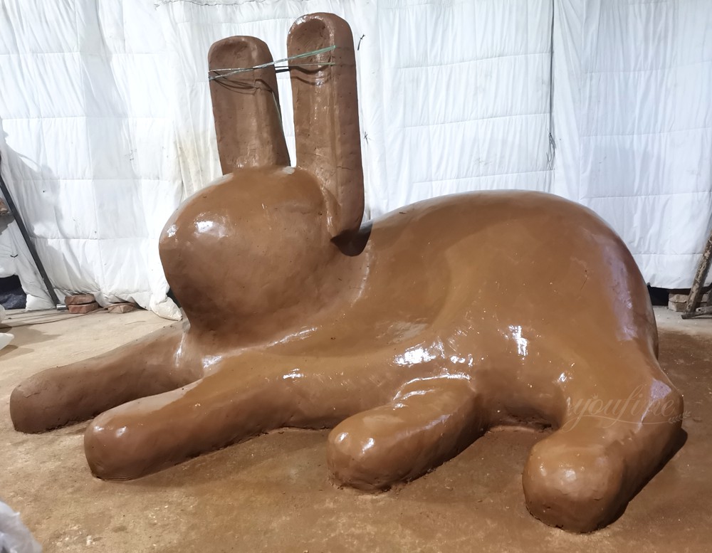 Large Clay Model Hare Statue
