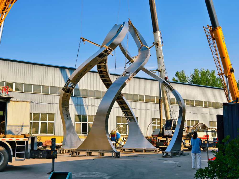 Trial Installation of Sculptures in the Factory