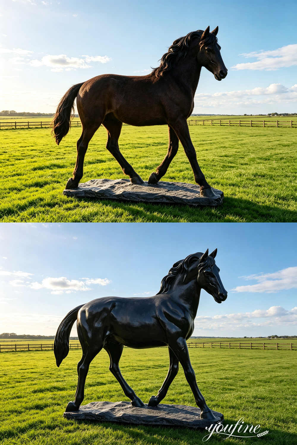 custom horse sculpture from real horse