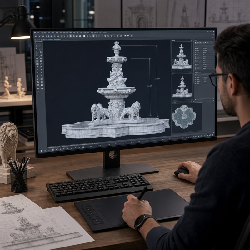 designer of marble fountain