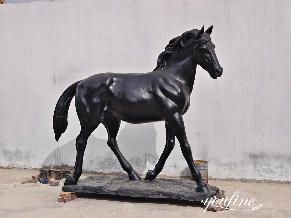 finished bronze horse sculpture