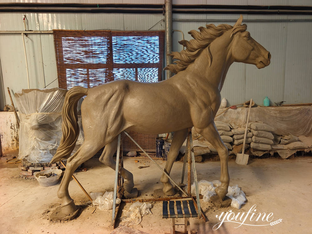 finished horse sculpture clay model