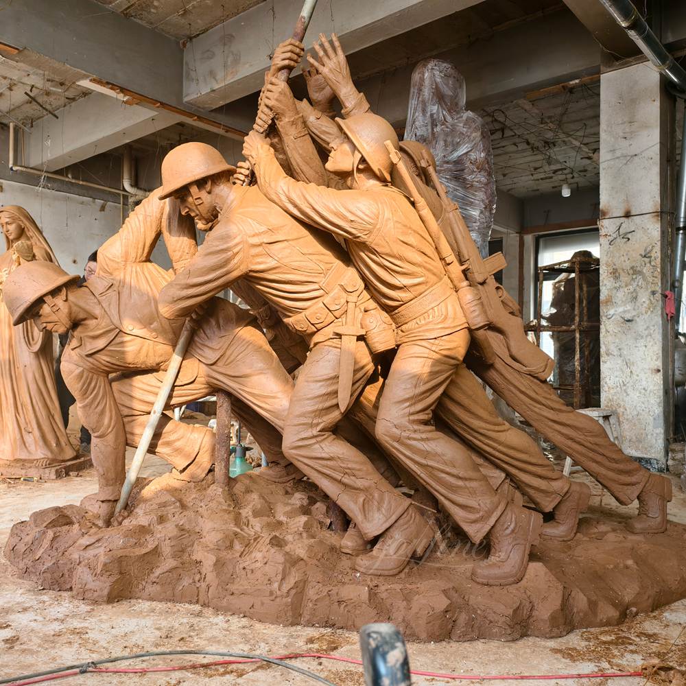 Tonmodell-Nachbildung der Flaggenhissung auf Iwo Jima, Gedenkstatue des Marine Corps