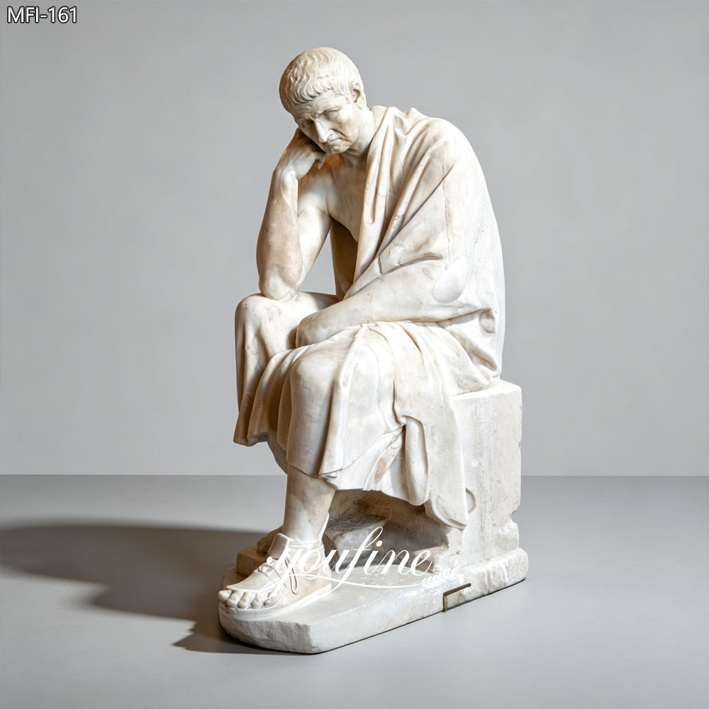 Aristotle Statue Thinking Marble Philosopher Sculpture MFI-161