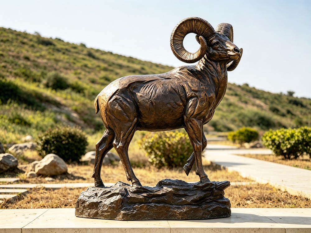 Bronze Bighorn Statue