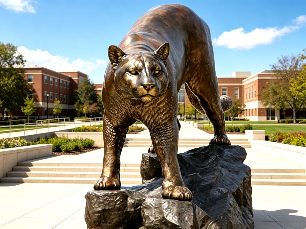 Bronze Cougar Statue