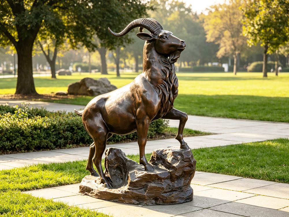Bronze Goat Statue