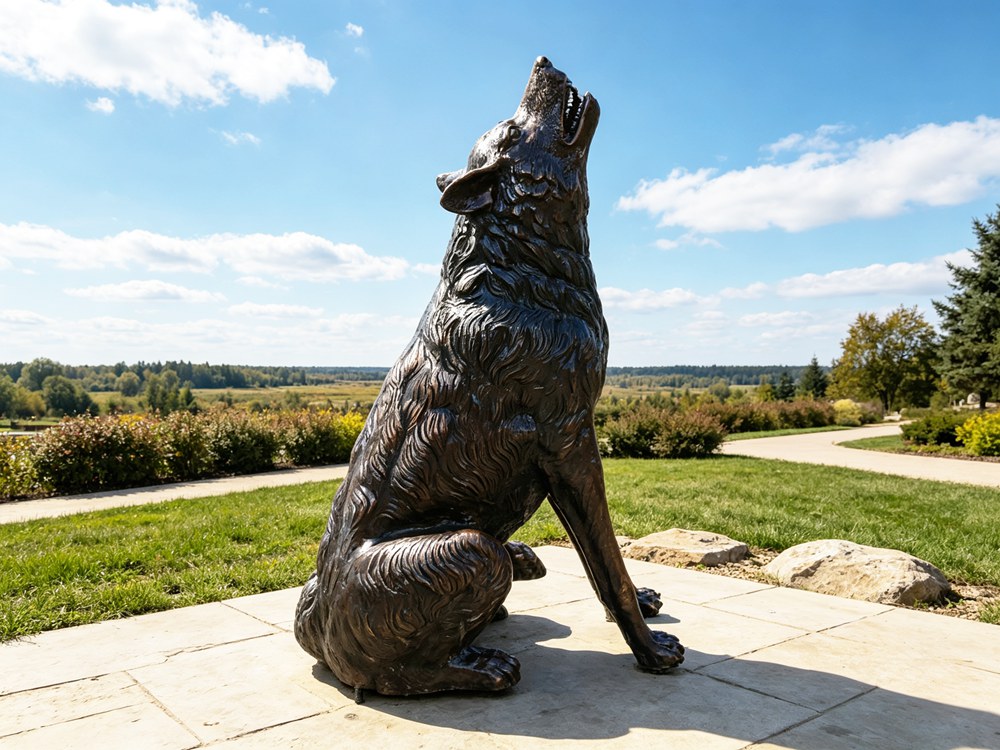 Bronze Wolf Statue