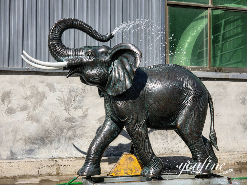 Completed bronze elephant sculpture crafted for a United States client