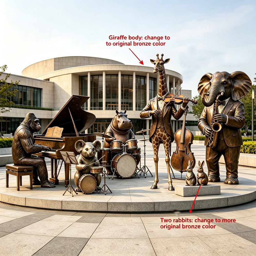 Free 3D rendering of custom bronze animal sculpture