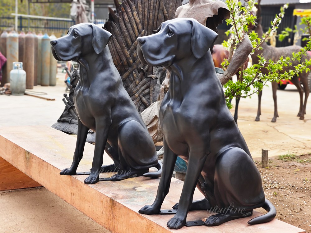 Custom bronze dog pet sculpture