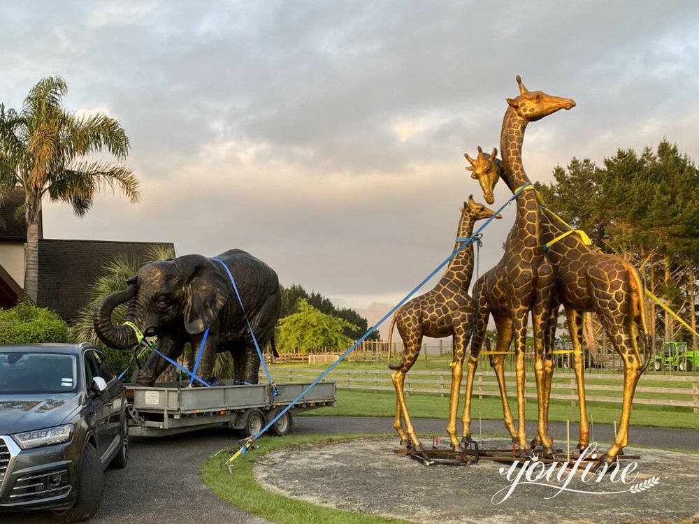 Client feedback showing the bronze giraffe sculpture from the New Zealand project