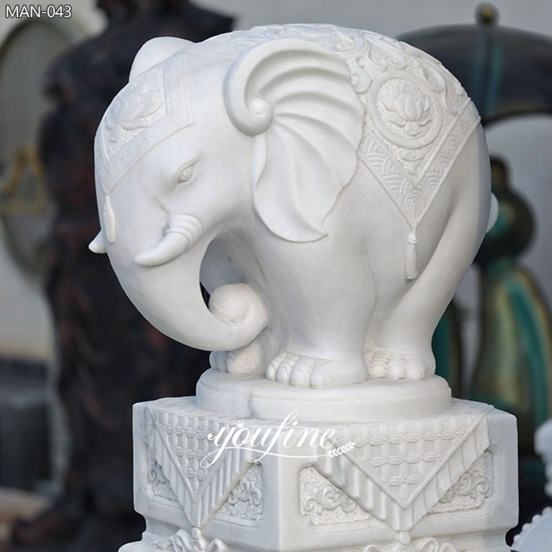 Estatua de elefante de mármol tallada a mano
