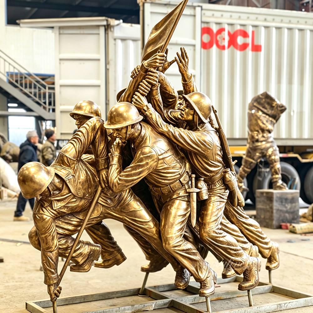 bronze military statue lost wax casting process