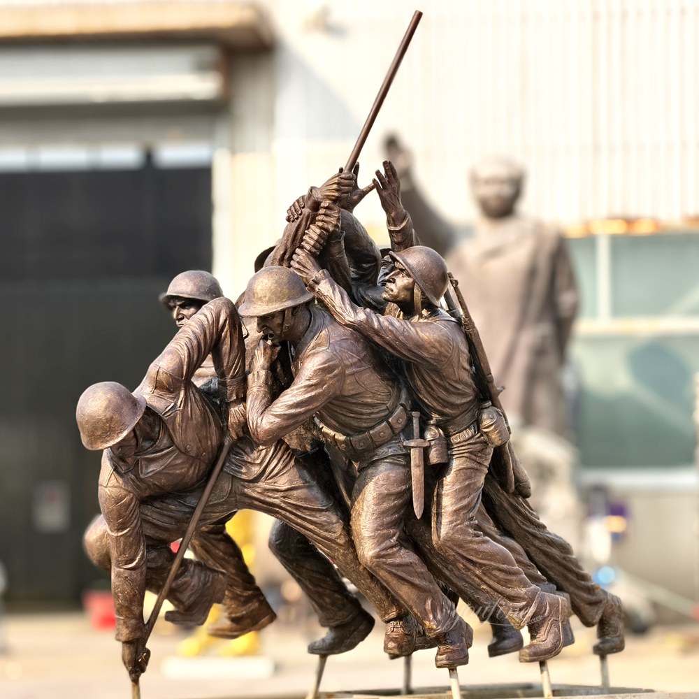 bronze military statue patina finishing and quality inspection