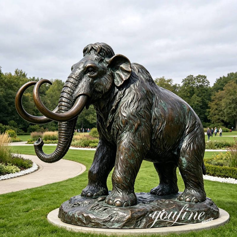 Custom Bronze Mammoth Sculpture for Outdoor Landscapes BAN-603